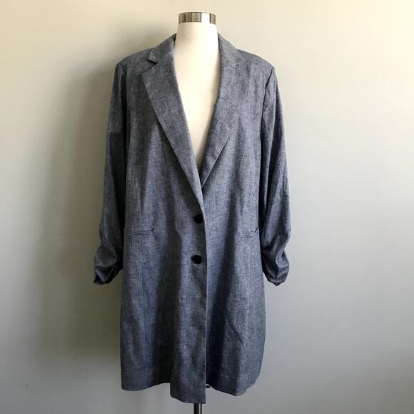 Lane Bryant Linen Cotton Blend Bermuda Shorts Suit Set Jacket 18 Shorts 20 NWT - Picture 7 of 15